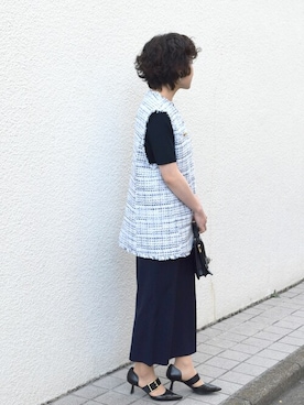「MK MICHEL KLEIN（エムケーミッシェルクラン）のアイテム（アンサンブル）」を使った、MKミッシェルクランさん（レディース・153cm）の春コーディネート