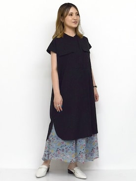 「MK MICHEL KLEIN（エムケーミッシェルクラン）のアイテム（シャツワンピース）」を使った、MKミッシェルクランさん（レディース・153cm）の夏コーディネート