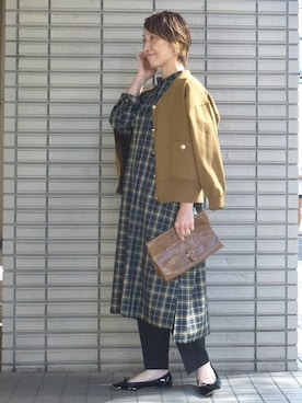 「MK MICHEL KLEIN（エムケーミッシェルクラン）のアイテム（シャツワンピース）」を使った、MKミッシェルクランさん（レディース・158cm）の夏コーディネート