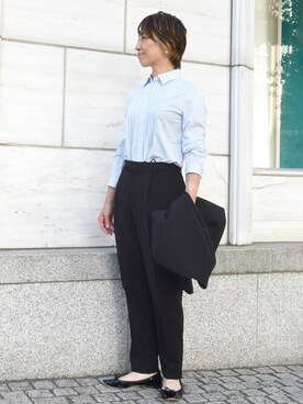 「ビジネスシャツ」｜MKミッシェルクランさん（レディース・158cm）の夏コーディネート