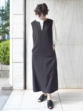 「MKミッシェルクラン」｜「アイテム（ジャンパースカート）」を使った、MKミッシェルクランさん（レディース・156cm）の夏コーディネート