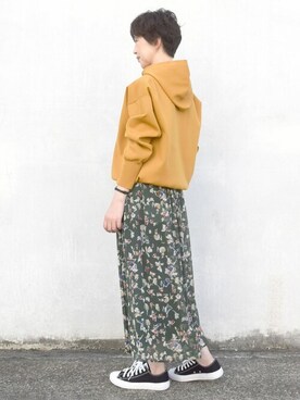 「MKミッシェルクラン」｜「アイテム（パーカー）」を使った、MKミッシェルクランさん（レディース・156cm）の秋コーディネート