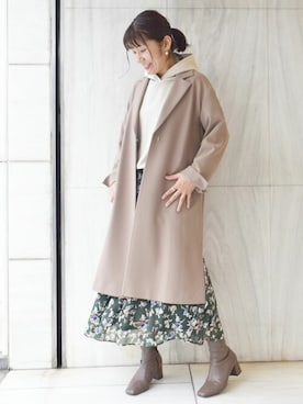 「ニットパーカー」｜「アイテム（ジャケット/アウター）」を使った、MKミッシェルクランさん（レディース・163cm）の秋コーディネート