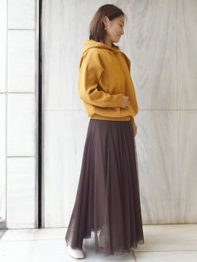 「MKミッシェルクラン」｜「アイテム（パーカー）」を使った、MKミッシェルクランさん（レディース・151cm）の秋コーディネート