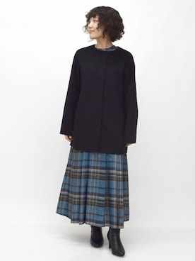 「タフタスカート」｜「アイテム（ジャケット/アウター）」を使った、MKミッシェルクランさん（レディース・153cm）の秋コーディネート