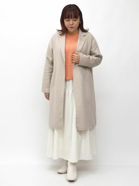 「MK MICHEL KLEIN（エムケーミッシェルクラン）のアイテム（チェスターコート）」を使った、MKミッシェルクランさん（レディース・157cm）の秋コーディネート