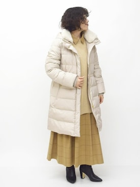 「MK MICHEL KLEIN（エムケーミッシェルクラン）のアイテム（ダウンジャケット/コート）」を使った、MKミッシェルクランさん（レディース・153cm）の秋コーディネート