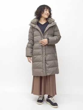 「MK MICHEL KLEIN（エムケーミッシェルクラン）のアイテム（ダウンジャケット/コート）」を使った、MKミッシェルクランさん（レディース・153cm）の秋コーディネート
