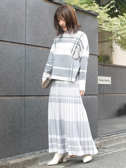 エムケー ミッシェルクラン MK MICHEL  チェック柄ニットプルオーバー/洗える （グレー） エムケー ミッシェルクラン MK MICHEL KLEIN チェック柄ニット