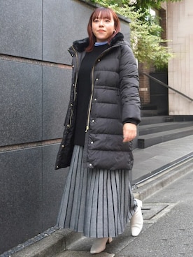 「MK MICHEL KLEIN（エムケーミッシェルクラン）のアイテム（ダウンジャケット/コート）」を使った、MKミッシェルクランさん（レディース・157cm）の秋コーディネート