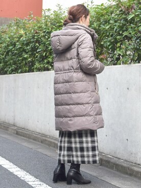 「MK MICHEL KLEIN（エムケーミッシェルクラン）のアイテム（ダウンジャケット/コート）」を使った、MKミッシェルクランさん（レディース・156cm）の秋コーディネート