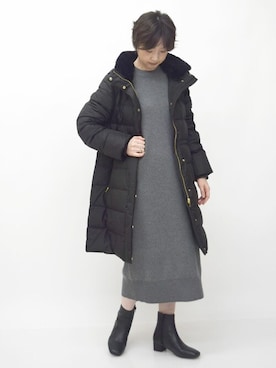 「MK MICHEL KLEIN（エムケーミッシェルクラン）のアイテム（ダウンジャケット/コート）」を使った、MKミッシェルクランさん（レディース・156cm）の秋コーディネート
