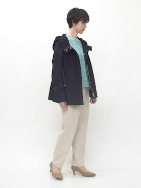 「MK MICHEL KLEIN（エムケーミッシェルクラン）のアイテム（マウンテンパーカー）」を使った、MKミッシェルクランさん（レディース・156cm）の冬コーディネート