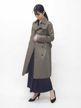 「MK MICHEL KLEIN（エムケーミッシェルクラン）のアイテム（トレンチコート）」を使った、MKミッシェルクランさん（レディース・160cm）の冬コーディネート