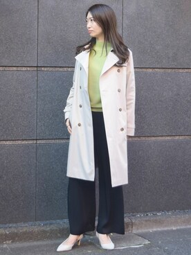 「MK MICHEL KLEIN（エムケーミッシェルクラン）のアイテム（トレンチコート）」を使った、MKミッシェルクランさん（レディース・168cm）の冬コーディネート