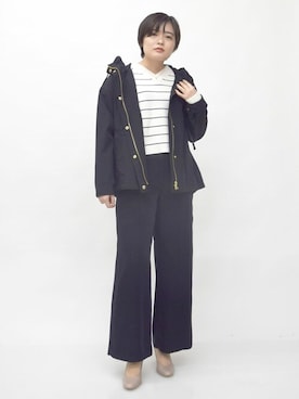 「MK MICHEL KLEIN（エムケーミッシェルクラン）のアイテム（マウンテンパーカー）」を使った、MKミッシェルクランさん（レディース・158cm）の冬コーディネート