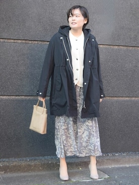 「MK MICHEL KLEIN（エムケーミッシェルクラン）のアイテム（マウンテンパーカー）」を使った、MKミッシェルクランさん（レディース・158cm）の春コーディネート