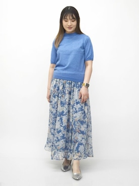 「グリッター」｜「アイテム（スカート）」を使った、MKミッシェルクランさん（レディース・153cm）の春コーディネート