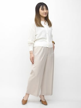 「MKミッシェルクラン」｜「アイテム（スラックス）」を使った、MKミッシェルクランさん（レディース・153cm）の春コーディネート