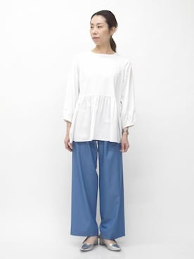 「デニムライク」｜MKミッシェルクランさん（レディース・156cm）の春コーディネート