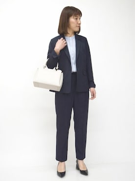 「MKミッシェルクラン」｜「アイテム（スラックス）」を使った、MKミッシェルクランさん（レディース・163cm）の春コーディネート