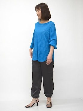 「MKミッシェルクラン」｜「アイテム（カーゴパンツ）」を使った、MKミッシェルクランさん（レディース・163cm）の春コーディネート