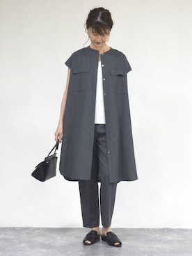 「MK MICHEL KLEIN（エムケーミッシェルクラン）のアイテム（シャツワンピース）」を使った、MKミッシェルクランさん（レディース・165cm）の春コーディネート