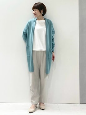 「MKミッシェルクラン」｜「アイテム（スラックス）」を使った、MKミッシェルクランさん（レディース・157cm）の春コーディネート