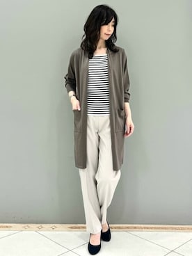 「MKミッシェルクラン」｜「アイテム（スラックス）」を使った、MKミッシェルクランさん（レディース・157cm）の春コーディネート