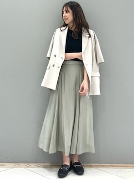 「半袖」｜「アイテム（テーラードジャケット）」を使った、MKミッシェルクランさん（レディース・153cm）の春コーディネート