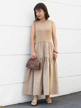「MK MICHEL KLEIN（エムケーミッシェルクラン）のアイテム（ワンピース/ドレス）」を使った、MKミッシェルクランさん（レディース・163cm）の夏コーディネート
