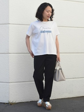 「MKミッシェルクラン」｜「アイテム（スラックス）」を使った、MKミッシェルクランさん（レディース・153cm）の夏コーディネート