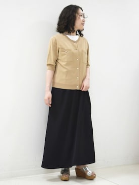「MK MICHEL KLEIN（エムケーミッシェルクラン）のアイテム（ワンピース/ドレス）」を使った、MKミッシェルクランさん（レディース・153cm）の夏コーディネート