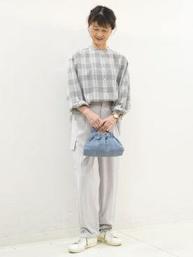 「MKミッシェルクラン」｜「アイテム（カーゴパンツ）」を使った、MKミッシェルクランさん（レディース・165cm）の夏コーディネート