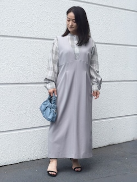 「MK MICHEL KLEIN（エムケーミッシェルクラン）のアイテム（ワンピース/ドレス）」を使った、MKミッシェルクランさん（レディース・151cm）の夏コーディネート