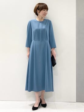 「MK MICHEL KLEIN（エムケーミッシェルクラン）のアイテム（ワンピース/ドレス）」を使った、MKミッシェルクランさん（レディース・157cm）の夏コーディネート