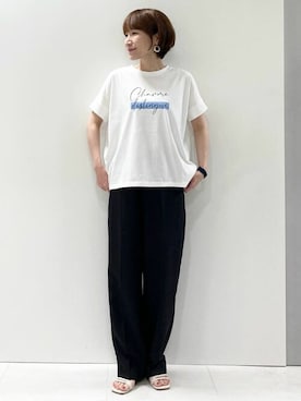 「MKミッシェルクラン」｜「アイテム（スラックス）」を使った、MKミッシェルクランさん（レディース・157cm）の夏コーディネート