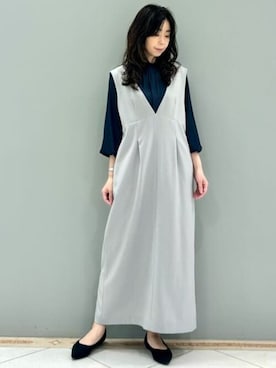 「MK MICHEL KLEIN（エムケーミッシェルクラン）のアイテム（ワンピース/ドレス）」を使った、MKミッシェルクランさん（レディース・157cm）の秋コーディネート
