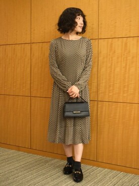 「MK MICHEL KLEIN（エムケーミッシェルクラン）のアイテム（ワンピース/ドレス）」を使った、MKミッシェルクランさん（レディース・153cm）の秋コーディネート
