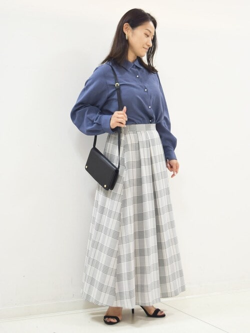 ブラウス シャツ 2024AW/パール調釦シアーシャツブラウス/洗える レディース MK MICHEL KLEIN ブラウス シャツ 2024AW/パール調釦シアー