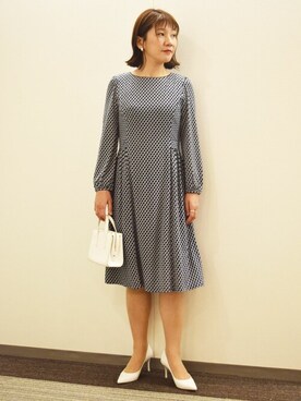 「MK MICHEL KLEIN（エムケーミッシェルクラン）のアイテム（ワンピース/ドレス）」を使った、MKミッシェルクランさん（レディース・163cm）の秋コーディネート