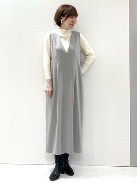 「MK MICHEL KLEIN（エムケーミッシェルクラン）のアイテム（ワンピース/ドレス）」を使った、MKミッシェルクランさん（レディース・157cm）の秋コーディネート