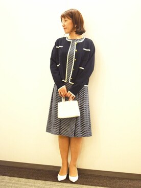 「MK MICHEL KLEIN（エムケーミッシェルクラン）のアイテム（ワンピース/ドレス）」を使った、MKミッシェルクランさん（レディース・163cm）の秋コーディネート