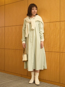 「MK MICHEL KLEIN（エムケーミッシェルクラン）のアイテム（ワンピース/ドレス）」を使った、MKミッシェルクランさん（レディース・163cm）の秋コーディネート