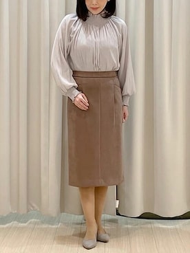 「OFUON（オフオン）のアイテム」を使った、MKミッシェルクランさん（レディース・153cm）の秋コーディネート