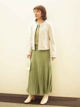 「ラメ」｜「アイテム（ブルゾン）」を使った、MKミッシェルクランさん（レディース・163cm）の秋コーディネート