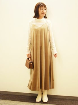 「MK MICHEL KLEIN（エムケーミッシェルクラン）のアイテム（ワンピース/ドレス）」を使った、MKミッシェルクランさん（レディース・163cm）の秋コーディネート