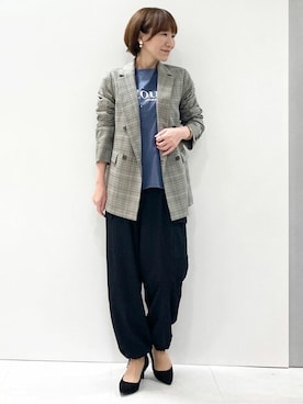 「MKミッシェルクラン」｜「アイテム（カーゴパンツ）」を使った、MKミッシェルクランさん（レディース・157cm）の秋コーディネート