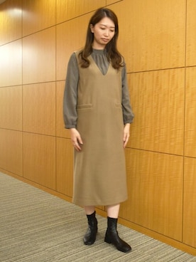 「MK MICHEL KLEIN（エムケーミッシェルクラン）のアイテム（ワンピース/ドレス）」を使った、MKミッシェルクランさん（レディース・168cm）の秋コーディネート