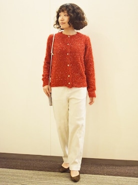 「MKミッシェルクラン」｜「アイテム（スラックス）」を使った、MKミッシェルクランさん（レディース・153cm）の秋コーディネート